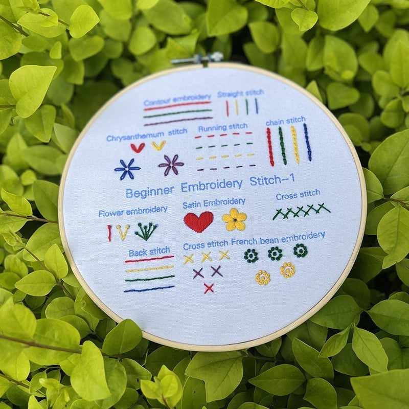 Flower and plant embroidery practice (Basic 3-piece set)—Beginner Practice Kit